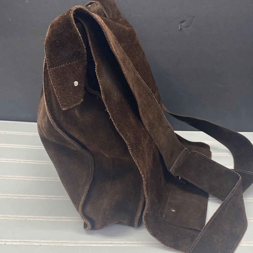 Banana Republic Brown Suede Messenger Bag